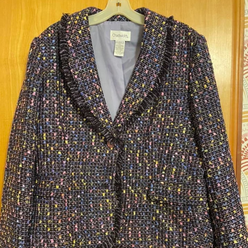 Womens size 18, fully lined Chadwick’s Tweed Blazer purple